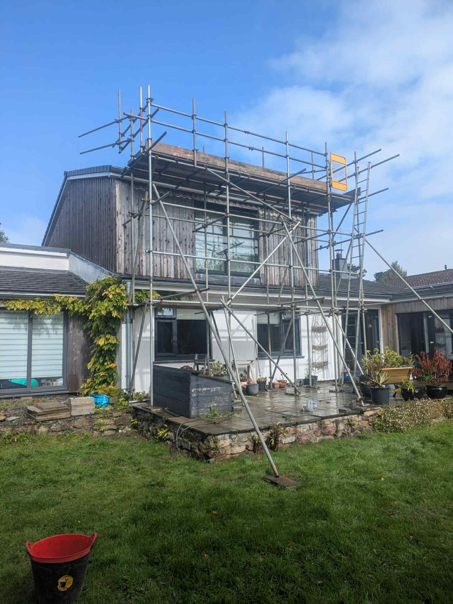 Industrial scaffolding rig in West Cornwall